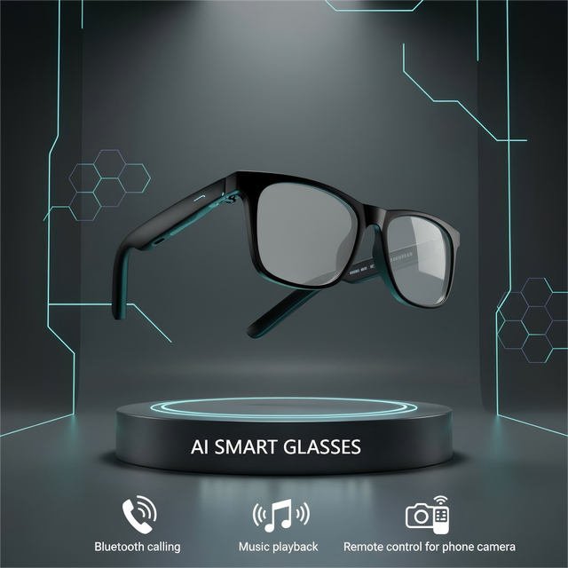 Anti-blue Light Smart Glasses Wholesale Remote Control Camera Long Battery Life Voice Assistant Smart Sunglasses BT Calling