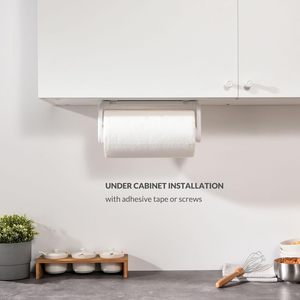 Porte-serviettes en <span class=keywords><strong>papier</strong></span> <span class=keywords><strong>sous</strong></span> l'armoire ou support mural une opération manuelle bras de tension porte-rouleau de cuisine - Product Image 3