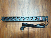 Barre d'alimentation 1U en alliage d'aluminium 8 ports/6 ports, multiprise 16A, norme européenne/allemande 240V PDU