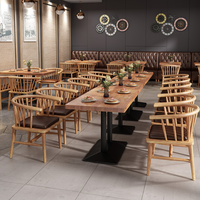Restaurant Snackbar Massivholz Tisch- und Stuhl-Kombination für Milchtee-Fastfood-Restaurants Hot Pot Restaurants Sitzbank-Sofa