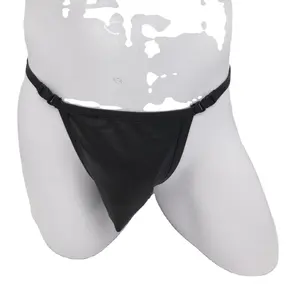 Custom logo jock strap underwear men jockstrap adjustable faux leather thong