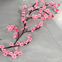 LED-Blumenranken-Lichterkette 72 96 144 LED Sakura Pfirsichblüten Boho Wandgirlande Feenlicht für Hochzeit Weihnachten Party Raumdekoration