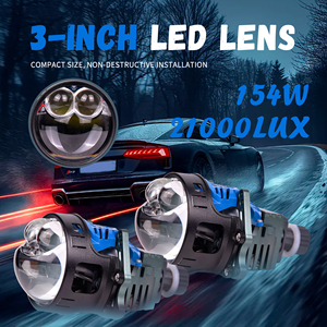 Faros Delanteros LED Chenlang de 3 Pulgadas, Súper Brillantes, Haz Alto/Bajo, 156W/90W, Ventiladores Dobles, Láser, LHD/RHD, Lente de Proyector Bi-LED Plano, H4 H7 90005 - Product Image 2