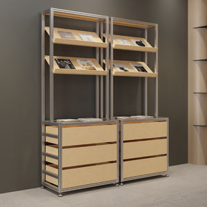 خزانة عرض من ألواح خشب البتولا لقاعة المعارض، رف عرض عصري بإطار ألومنيوم للاستخدام التجاري في مراكز التسوق - Product Image 5