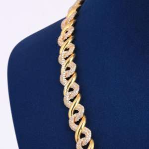 925 <b>Sterling</b> <b>Silver</b> <b>Chain</b> with Grown Diamond Luxury Stylish Modern Wedding Gift Necklace <b>for</b> <b>Women</b> Fine Jewelry - Product Image 2