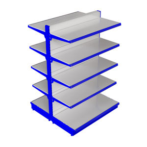 ชั้นวางสินค้าซูเปอร์มาร์เก็ตลายไม้สุดฮิต โครงเหล็กแบบไฮบริด สำหรับร้านขายอาหารออร์แกนิกและร้านขายผลิตภัณฑ์จากธรรมชาติ - Product Image 1