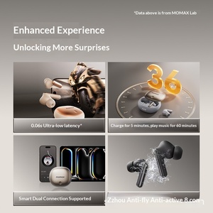 MOMAX <span class=keywords><strong>Vibe</strong></span> Lite pour écouteurs intra-auriculaires 5.3 étanches IPX4 avec suppression active du bruit, commande vocale ENC, faible latence, portée de 10 m - Product Image 4