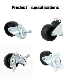 Rueda giratoria de plástico PP de diseño moderno <span class=keywords><strong>para</strong></span> <span class=keywords><strong>muebles</strong></span> 38/50/63/75mm vástago roscado ajustable <span class=keywords><strong>sin</strong></span> rodamiento de bolas de freno - Product Image 6