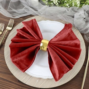 Handmade Velvet <b>Linen</b> Napkins 20*20'' High Quality Custom Size Fabric Embroidered Flannel <b>Cloth</b> <b>Table</b> Placemat for Weddings - Product Image 3