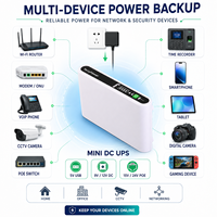 Mini UPS de CC de 17W y 8800mAh con USB de 5V, 9V, 12V, CC de 15V/24V y PoE, Fuente de Alimentación de Respaldo para Router WiFi, Módem y CCTV