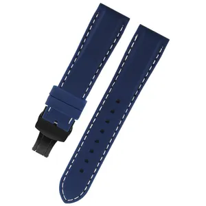 Bán Buôn Không Thấm Nước 20/ 22Mm Phổ Quát Cho Breit-Ling Dây Đeo Watchband Cho Sam-Sung Bánh S3 Vòng Đeo Tay Màu Xanh Silicone Ban Nhạc Đồng Hồ