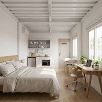Casa Contenedor Modular de Acero de Dos Pisos, Prefabricada, para Apartamentos, Dormitorios Estudiantiles, Alojamiento Portátil para Trabajadores, con Balcón