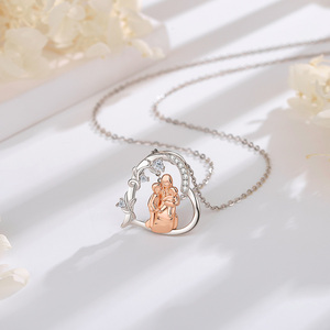 Collana Merryshine in Argento Sterling 925 con Scritta 'Ti Amo per Sempre' per Madre e <span class=keywords><strong>Tre</strong></span> Figlie, Regalo per la Mamma - Product Image 4