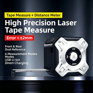 Lonnmeter M6 Télémètre laser 2-en-1 étanche IP54 <span class=keywords><strong>et</strong></span> mètre ruban numérique 5m en ABS/alliage <span class=keywords><strong>d</strong></span>'aluminium, garantie 1 an - Product Image 3