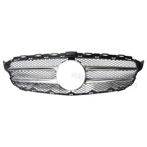 Mercedes-Benz C-Class W205 Front <b>Grille</b> Black And Silver ABS Plastic Bumper <b>Mesh</b> Design - Product Image 1