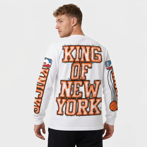 T-shirt à manches longues pour homme, style streetwear, imprimé, coton, col rond, coupe classique, fabrication directe d'usine, OEM ODM - Product Image 6