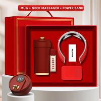 Ensemble cadeau personnalisé de masseur de cou, de tasse à café et de batterie externe pour entreprises, avec logo sur mesure