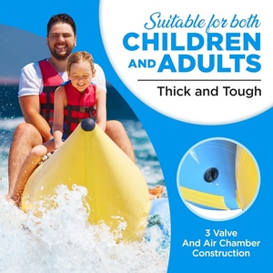 Bateau gonflable en PVC en forme de banane, 125,9*49,2*35,4 pouces, tube tractable pour deux personnes, pour s'amuser en été à la piscine ou à la plage - Product Image 4