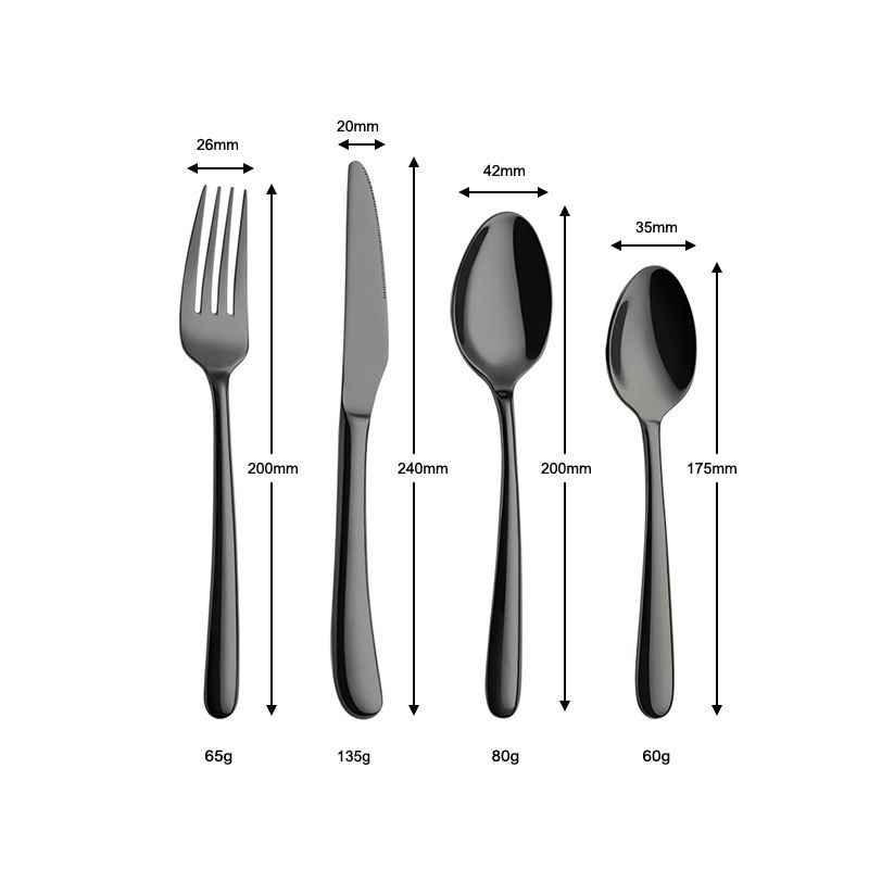 Mirror black - 4-piece set