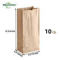 Sac en papier recyclé personnalisé pour restaurant kraft brun SOS emballage jetable de restauration rapide à emporter pour shopping
