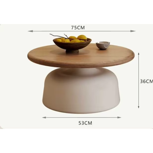 Nội thất phòng khách giữa thế kỷ hiện đại Bàn cà phê bằng gỗ tròn tối giản bàn trung tâm làm tổ Bàn cà phê Bộ 2 - Product Image 5