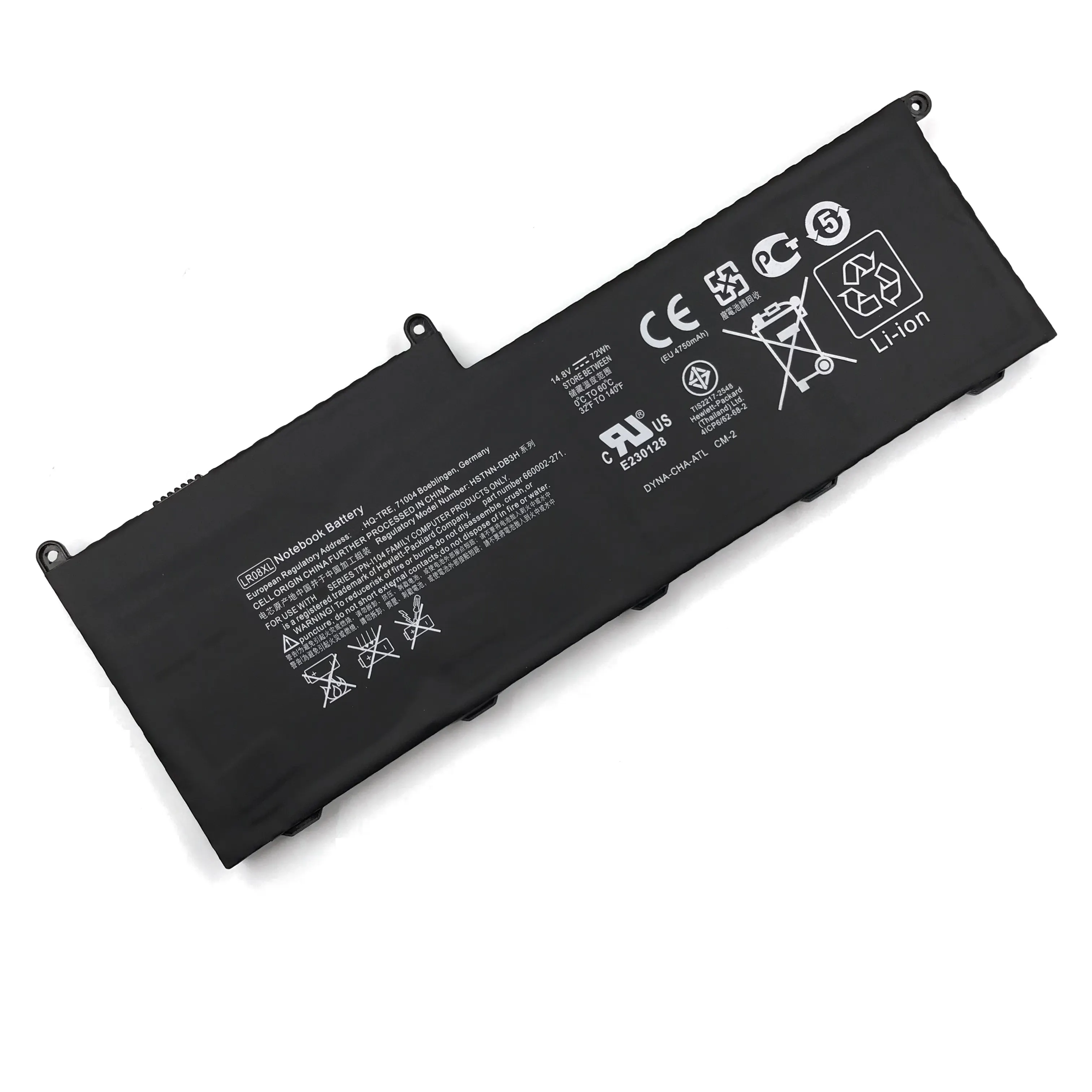 LR08XL लैपटॉप बैटरी 14.8V 4800mAh (72Wh) हिमाचल प्रदेश ईर्ष्या 15 के लिए 8 सेल लैपटॉप बैटरी
