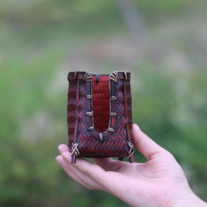 Handmade Rattan Woven Cup <b>Basket</b> Rectangle Shape Tea Ceremony Accessory <b>Storage</b> Holder Chinese Zen Style Craft - Product Image 4