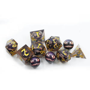 Offre Spéciale mdn jeu de <span class=keywords><strong>dés</strong></span> jeu de table tranchant polyédrique <span class=keywords><strong>7</strong></span> pièces visage de dragon noir jeu de <span class=keywords><strong>dés</strong></span> mobiles avec numéro d'or - Product Image 4
