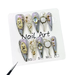 Vente en gros <span class=keywords><strong>d</strong></span>'<span class=keywords><strong>ongles</strong></span> en acrylique ABS <span class=keywords><strong>de</strong></span> haute qualité 3D pressés à la main Application <span class=keywords><strong>de</strong></span> luxe pour les doigts <span class=keywords><strong>Prix</strong></span> <span class=keywords><strong>d</strong></span>'usine - Product Image 1