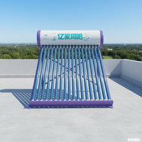 Calentador de Agua Solar de Tubos de Vacío de Venta Caliente, Sistema de Calentamiento Solar de Acero Inoxidable, Adecuado para Hoteles y Uso en Exteriores