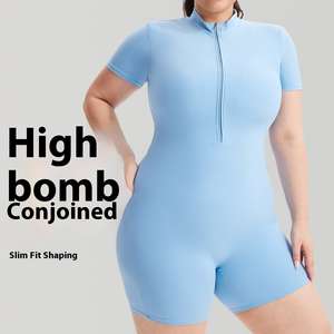 Body de sport noir haut de gamme à col en V pour <span class=keywords><strong>femme</strong></span> Combinaison taille haute coupe ajustée avec tissu fin pour le yoga et l'équitation - Product Image 2