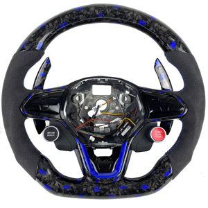 Volante Personalizzato in Fibra di Carbonio per Volkswagen VW <span class=keywords><strong>GOLF</strong></span> <span class=keywords><strong>8</strong></span> MK8 GTI R <span class=keywords><strong>Accessori</strong></span> Auto Stile Sportivo con Pulsante di Avviamento - Product Image 1