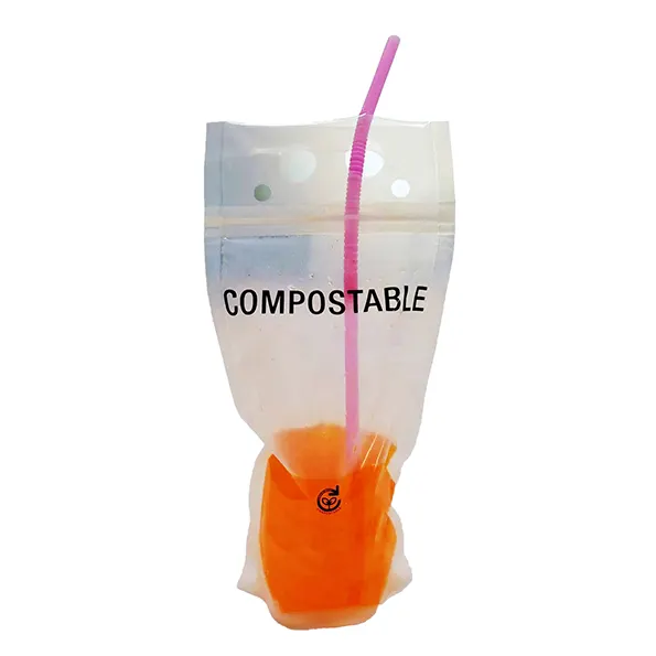 Isı mühür sıvı gıda sınıfı biyobozunur compostable şeffaf içecek suyu çay üretmek çanta