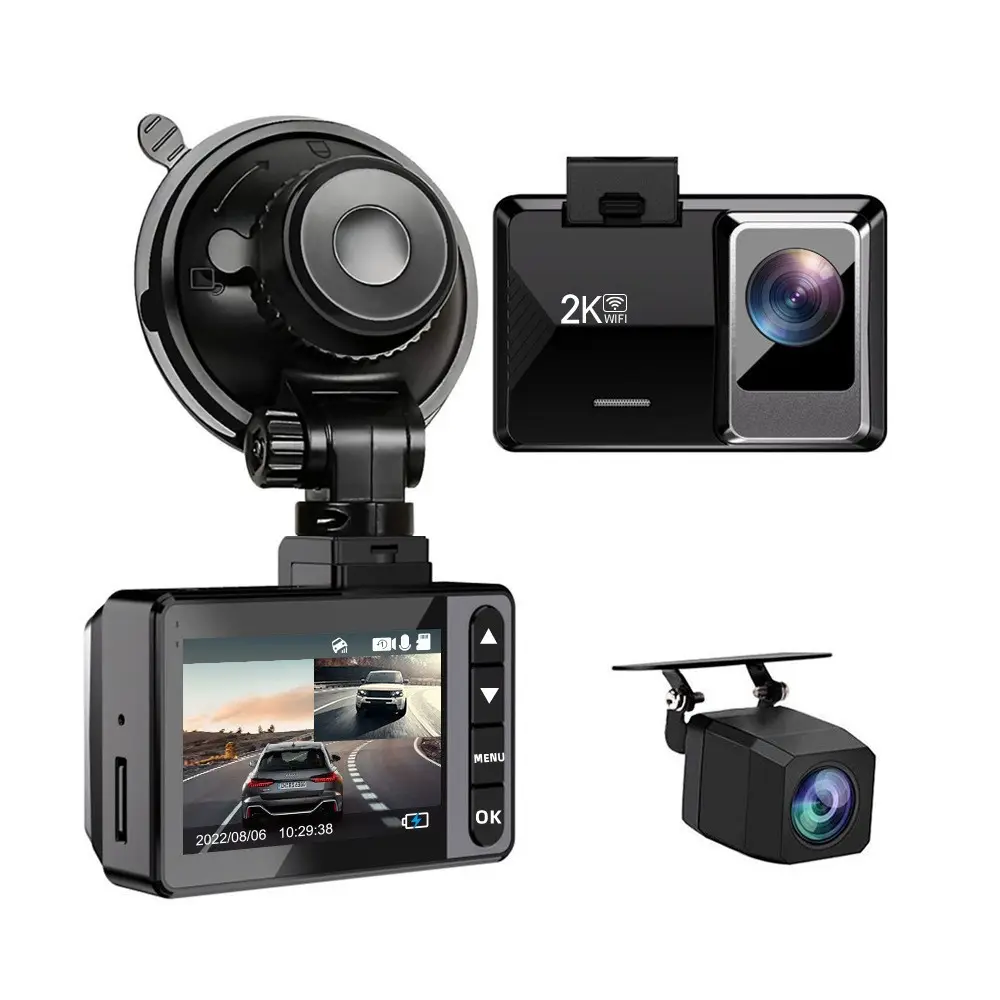 Nieuwe Advance 2K Dash Cam 2 Inch Auto Zwarte Doos Met Gps Logger Dubbele Lens Auto Camera Rijden Recorder Met G-SENSOR Parking Monitor