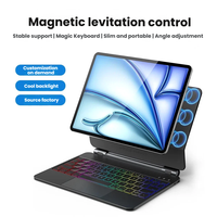 Magic Keyboard untuk iPad Pro 11/10.9-inci, Penutup Magnetik Tipis, Trackpad Multi-Touch, Lampu Latar RGB, Logo Kustom, Bersertifikasi FCC/ROHS