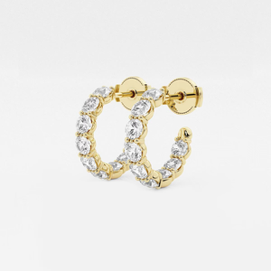 Pendientes de aro abiertos con diamantes cultivados en laboratorio, 2 quilates, para mujer, joyería fina minimalista elegante, regalo de lujo brillante - Product Image 6