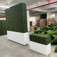 Panneaux muraux verticaux en buis artificiel synthétique, feuillage vert, imitation gazon, pour décoration murale, plantes murales pour serres