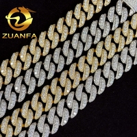 En stock, Vente chaude : Chaîne cubaine 13 mm en moissanite, style Hip Hop, entièrement sertie, Collier Miami Cuban pour rappeur