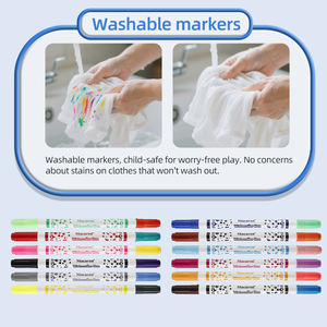 마카롱 12 개 수채화 펜 듀얼 컬러 마커 빨 잉크 페인트 마커 펜 세트 어린이를위한 무독성 컬러 마커 펜 - Product Image 6