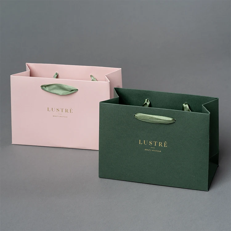 Luxury Handle Boutique Shopping Packaging Customized Printed Euro Tote paper bag custom With Logo