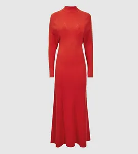 أوروبا والولايات المتحدة فستان نسائي أوائل الخريف كم طويل تصميم تنورة إحساس متقدم بمعنى