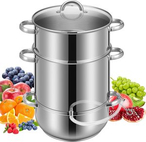 Batterie de cuisine à <span class=keywords><strong>induction</strong></span> en acier inoxydable 8L Extracteur de <span class=keywords><strong>marmite</strong></span> à vapeur <span class=keywords><strong>pour</strong></span> jus de fruits et légumes - Product Image 1