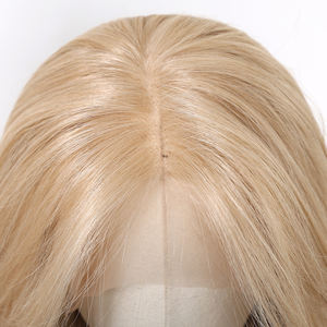 In magazzino 13*6 pizzo parrucca futura fibra pura oro biondo 613 di alta qualità naturale liscia tubo dritto 200% morbido resistente - Product Image 2