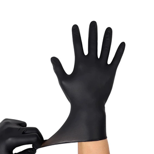 Guantes de Nitrilo Negros sin Látex con Logotipo Personalizado, 5mil 4mil, Resistentes, para Uso Industrial y de Cocina, Texturizados en los Dedos, Antideslizantes, de Seguridad - Product Image 6
