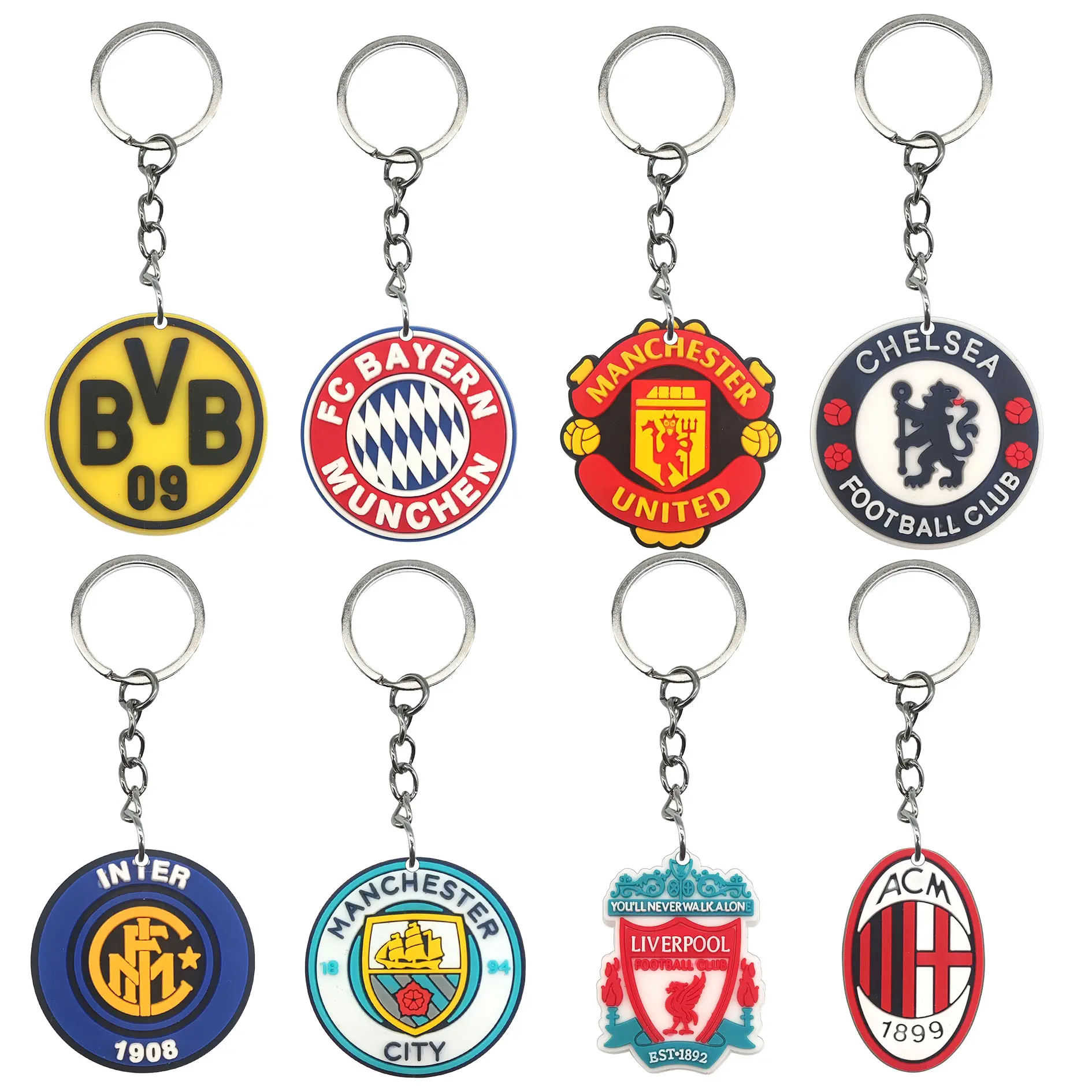 Custom 2D llavero Football Team Rubber Keychains Sneakers Pendant Keychains for Gifts&Crafts