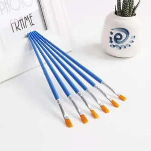 Small Paint Brushes Bulk, Flat Tip Paint Brushes with Round Acrylic Paint Craft Brushes for Kids Classroom