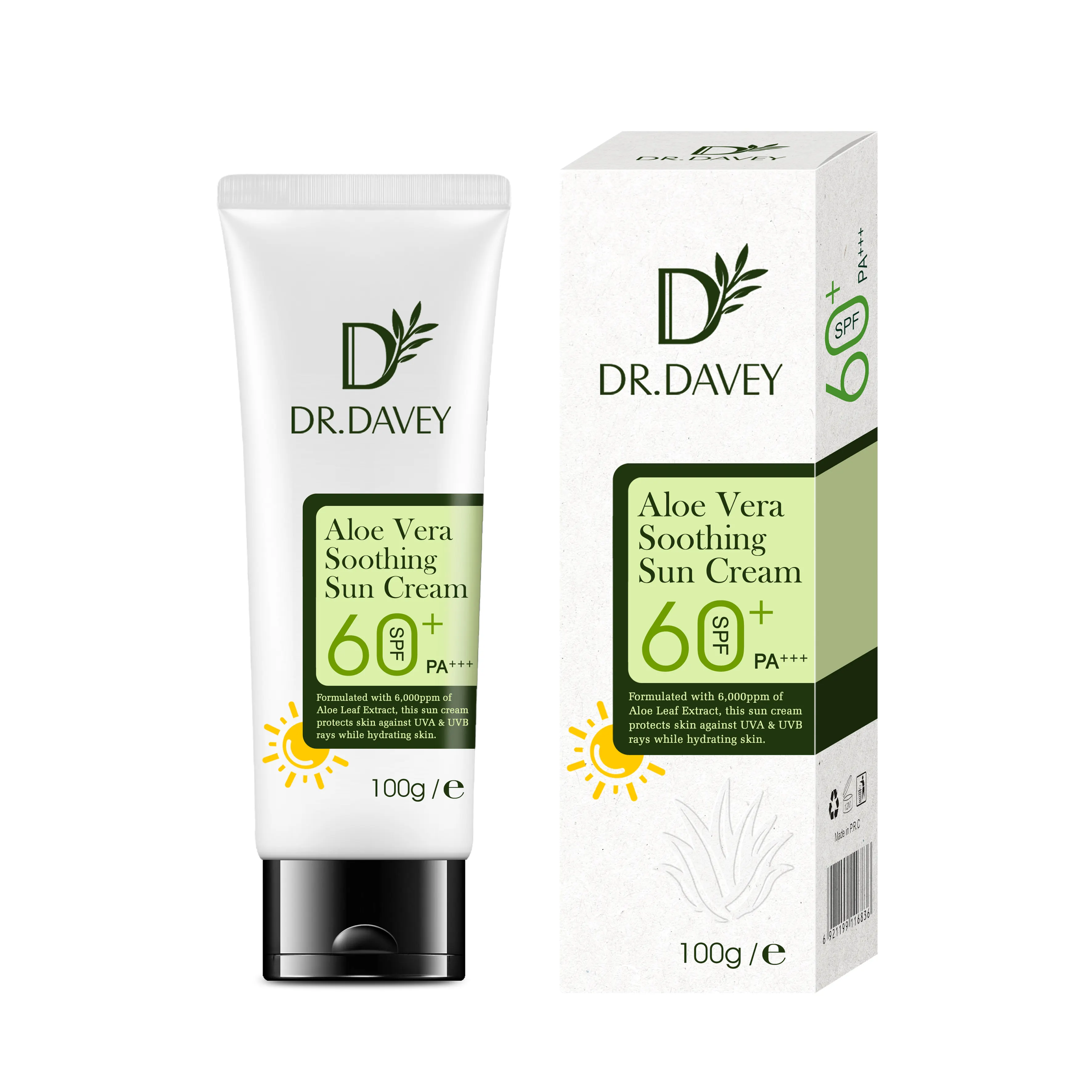 Солнцезащитный крем с экстрактом алоэ вера SPF60 от DR.DAVEY SPF60