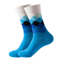 Coton peigné mode Hip Hop homme femme chaussettes Harajuku Skateboard Plaid chaussettes drôle Sokken