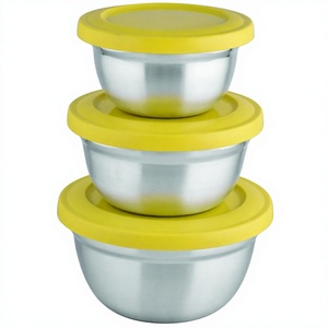 Bol Aldi Premium en acier inoxydable avec couvercle en plastique - Product Image 1