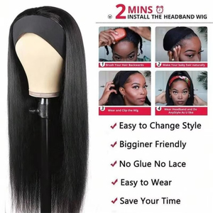Perruques à bandeaux en cheveux indiens bruts en gros, perruques à bandeaux en cheveux humains lisses, perruques à bandeaux en cheveux humains vierges - Product Image 1